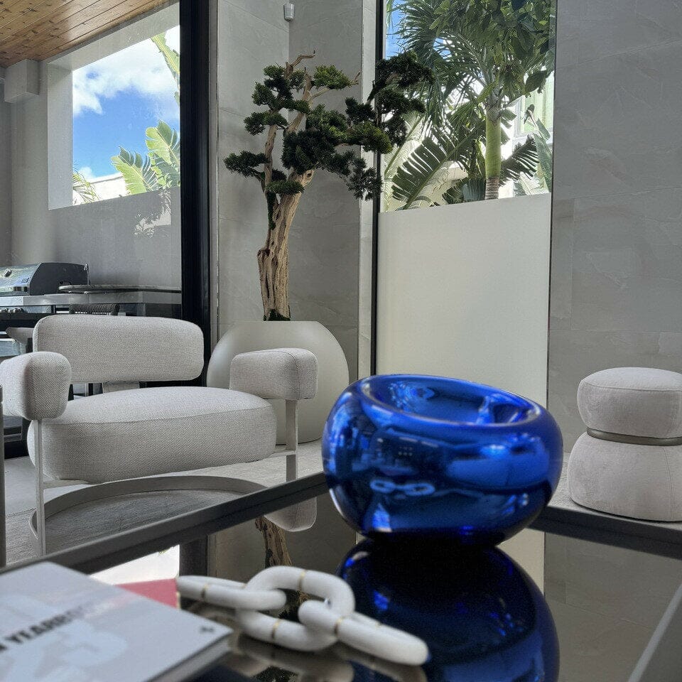 Bonsai Tree in Globe-Shaped Planter – 180 cm, Satin Beige The New Garden