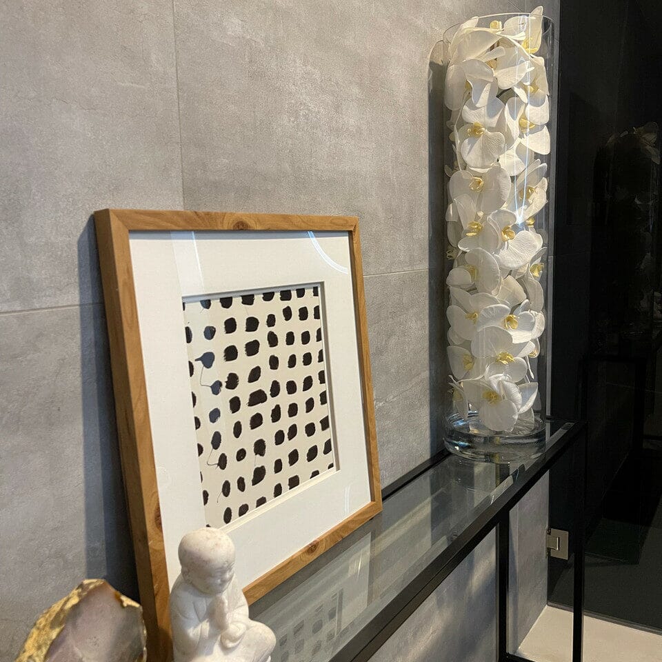 Glass Cylinder with White Phalaenopsis Orchids The New Garden