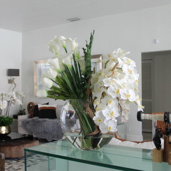 Moon Vase with Mixed Flower Bouquet The New Garden