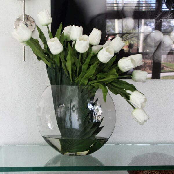 Moon Vase with White Tulips The New Garden
