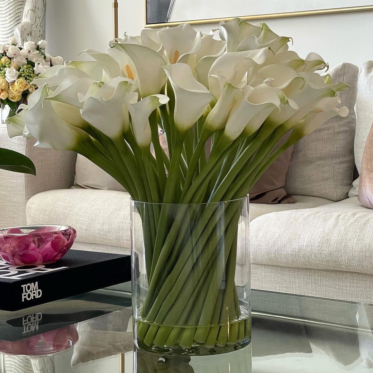 Calla Lilies in Glass Cylinder The New Garden 