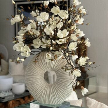 Large Eternity Vase with Magnolias and Driftwood The New Garden 