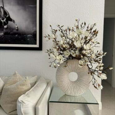 Large Eternity Vase with Magnolias and Driftwood The New Garden 