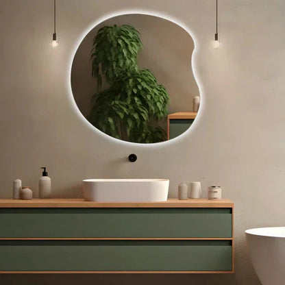 Organic Slim Mirror with LED 60x60cm The New Garden 