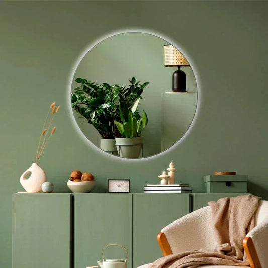 Slim Round Mirror with LED 60x60 The New Garden 