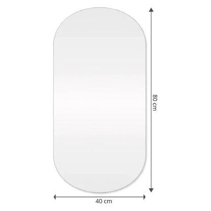 Slim Rounded Mirror with LED 80x40cm The New Garden 