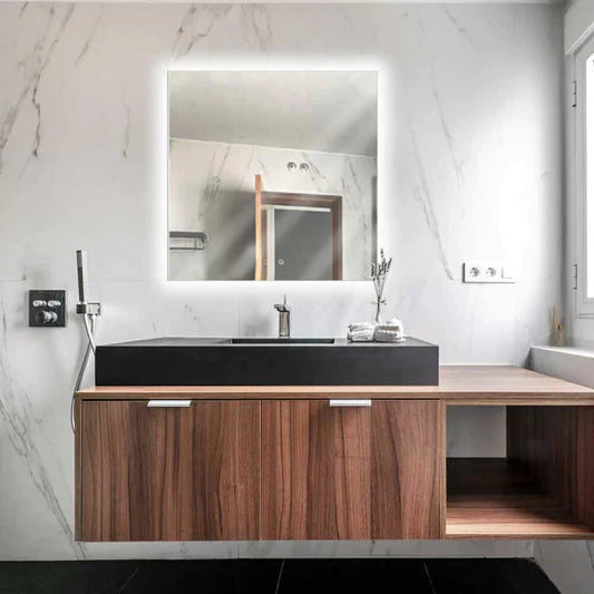 Slim Square Mirror with LED 60x60cm The New Garden 