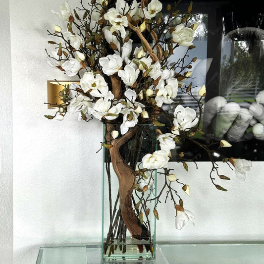 White Magnolia Vase in Modern Home 20" The New Garden 