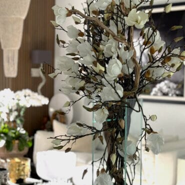White Magnolia Vase in Modern Home 20" The New Garden 